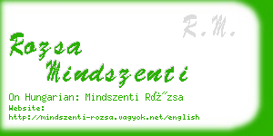 rozsa mindszenti business card